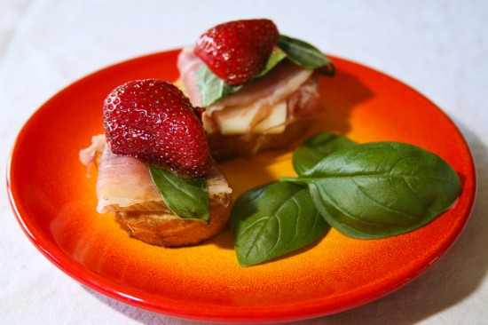Prosciutto & Strawberry Crostini