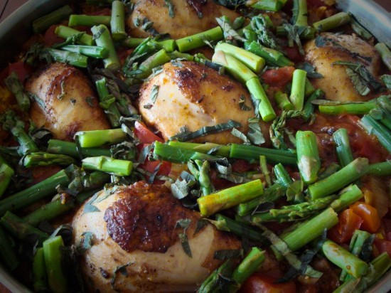 Chicken Paella with Asparagus