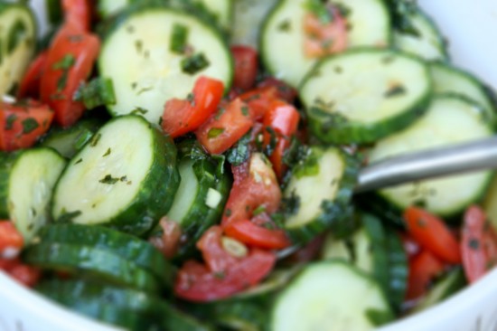 Cucumber Tomato and Mint Salad