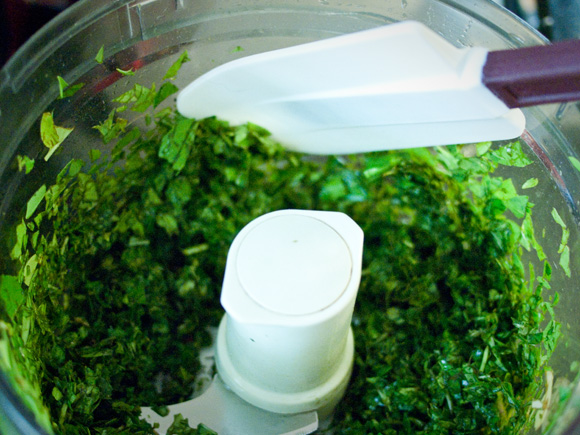 scraping down food processor