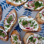 Radish and Chive Bruschetta
