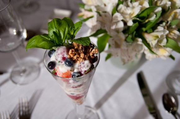 Mixed Berry Parfait with Honey-Thyme Yogurt and Quick Granola
