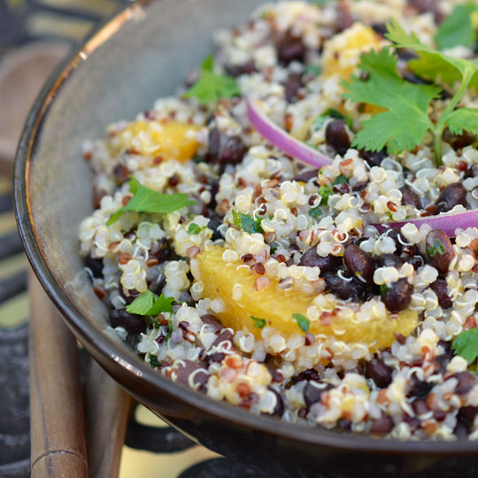 cilantro, quinoa, and black bean salad