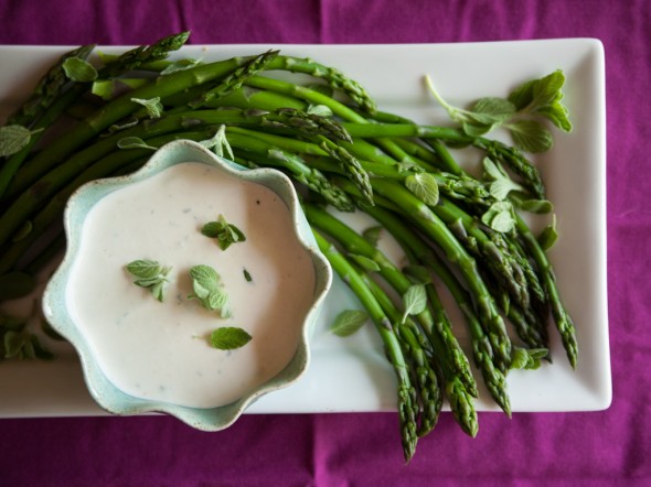 Asparagus with Marjoram-Horseradish Sauce